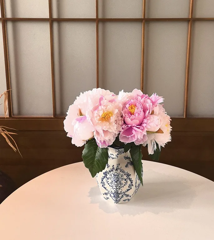 みるくみるく❣️白蝶貝細工向日葵 同梱おまとめ割 MSH Vintage Blue and White Ceramic Chinoiserie Vase for