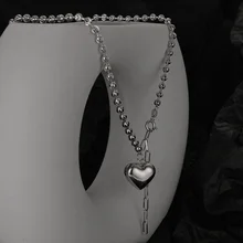 Smooth Love Necklace Women's Versatile Premium 925 Sterling Silver Hollow Walnut Chain Adjustable Tassel Necklace