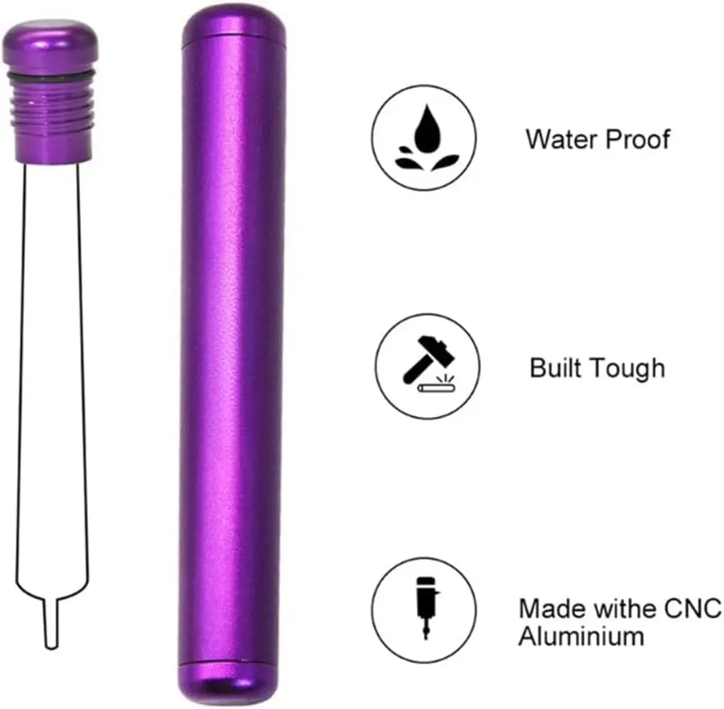 Custom Logo Lightweight Metal Tube Container Aluminum Waterproof Airtight Metal Case for Purse Pocket Travel Cigarette Tube