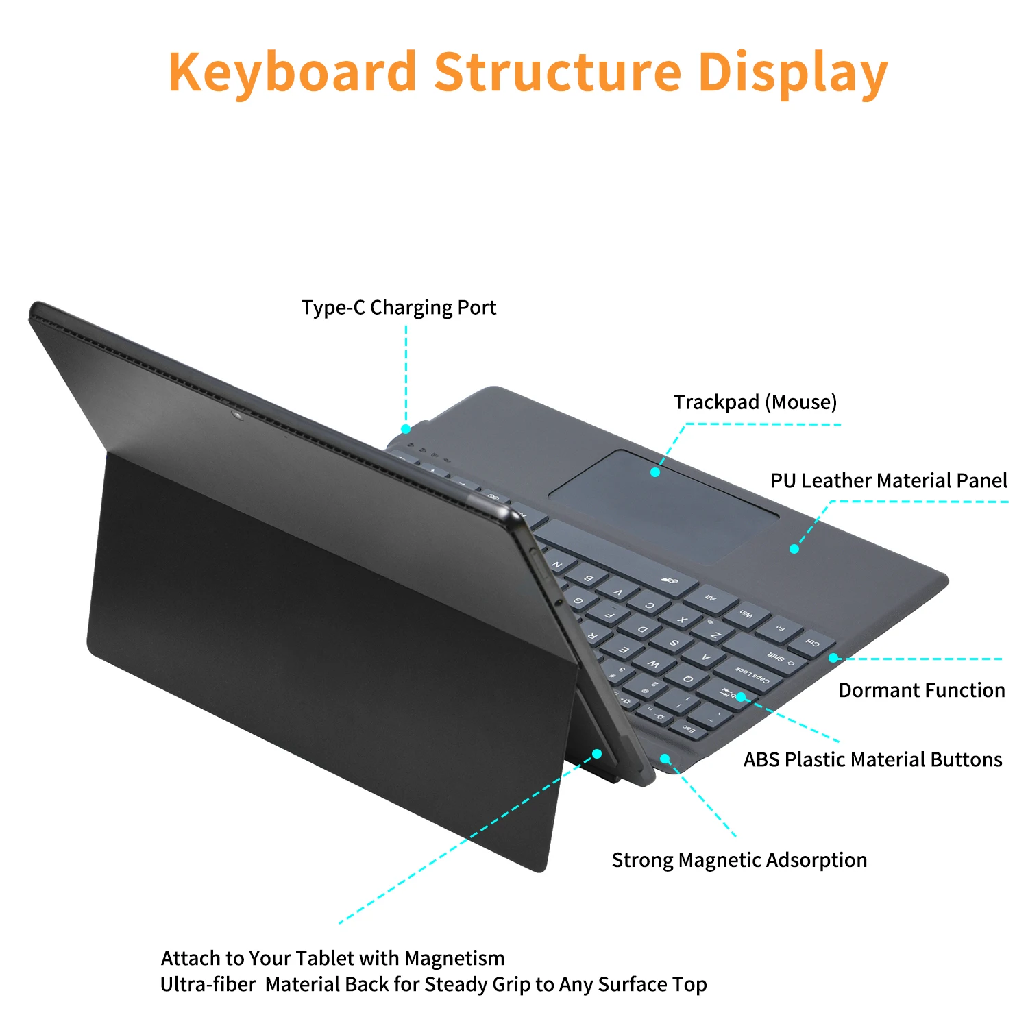 Surface Pro 9 Wireless Keyboard with Touchpad Backlit Rechargeable and Detachable Keyboard for Microsoft Surface Pro X Pro 8 BT