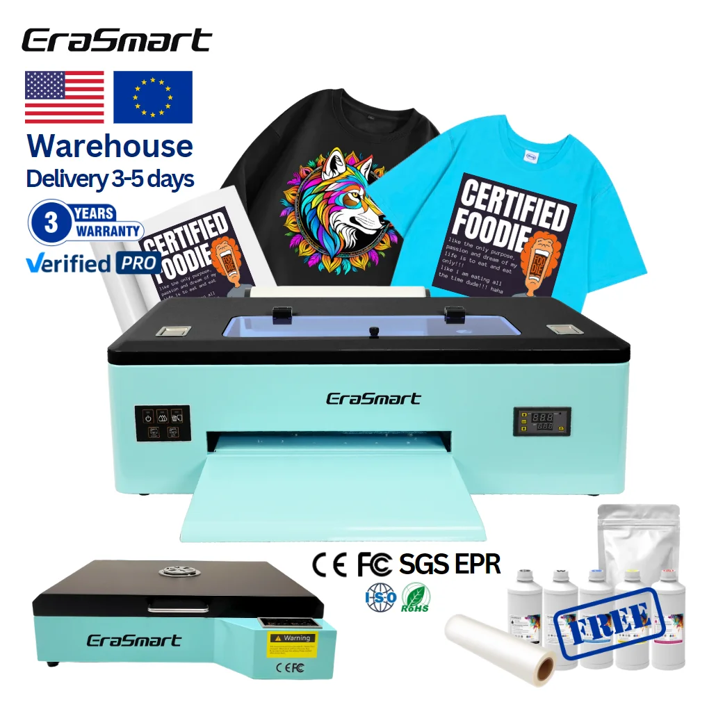 High Cost Performance Erasmart Impresora DTF Printer A3 Logo Garment  Textile DTF Printing Machine for Clothes