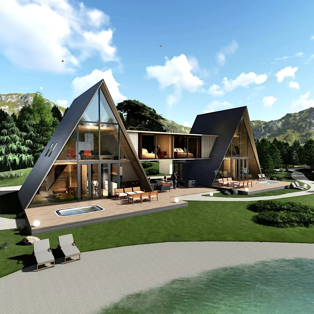 A Frame Triangle House Modern Cabin Kit Modular Tiny Home Prefab House ...