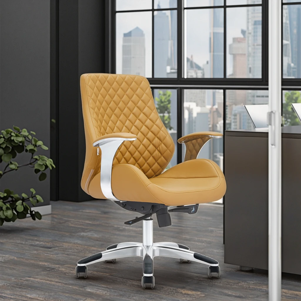 Professional Mid Back Office Chair Height Adjustable Gas Lift Four Stage Lock System 5