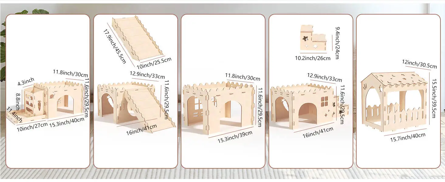 Rabbit Castle - Extra Large Wooden Bunny Hideout