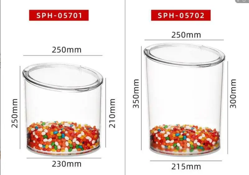 Ecobox Round Container Scoop Bin Powder Spices Candy Storage Container