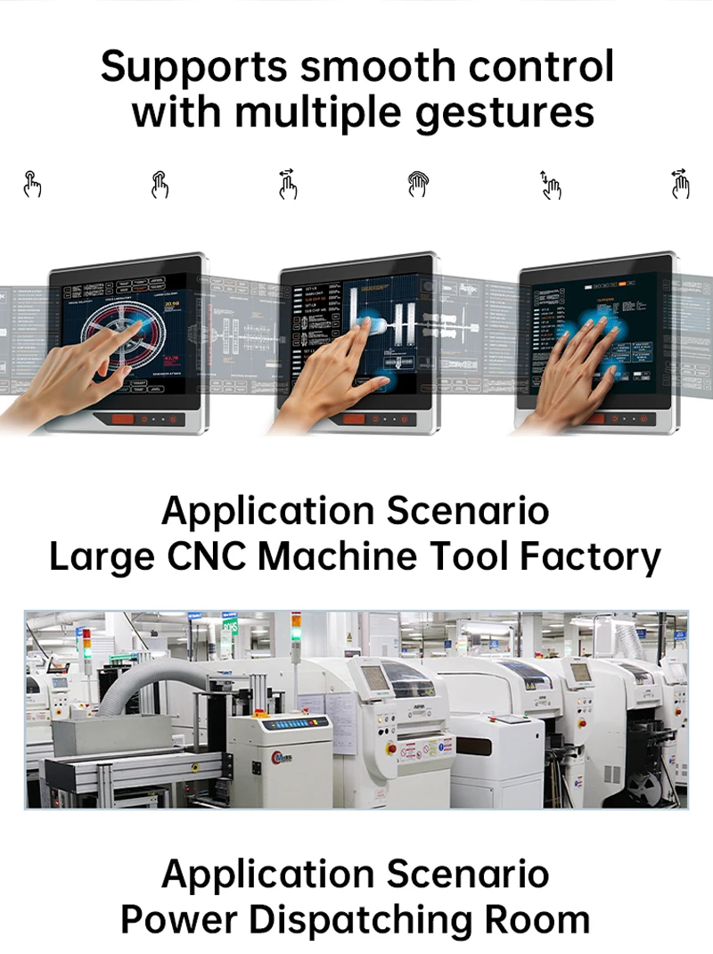 All-in-One Industrial Control Machine 10.4-21.5 Inch Industrial Embedded Capacitive Touch Screen USB Front Industrial Computer
