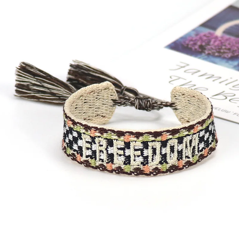 Fourleaf Clover Woven Bracelet Lucky Lucky Handwoven Tassel Hand Rope