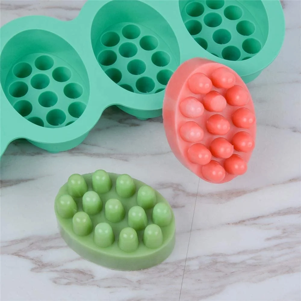 Silicone Molds for Soaps Making Handmade Soap Molds 200G Unique Hotel Bathroom Oval Soap Mold Massage