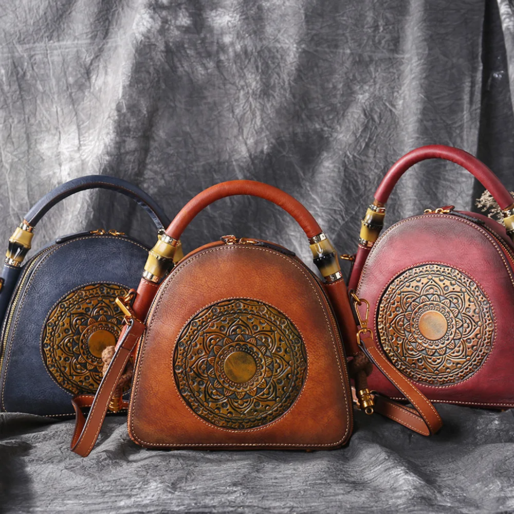 Wholesale Best Quality Pure Leather Bags with Vintage Totem - Main Image