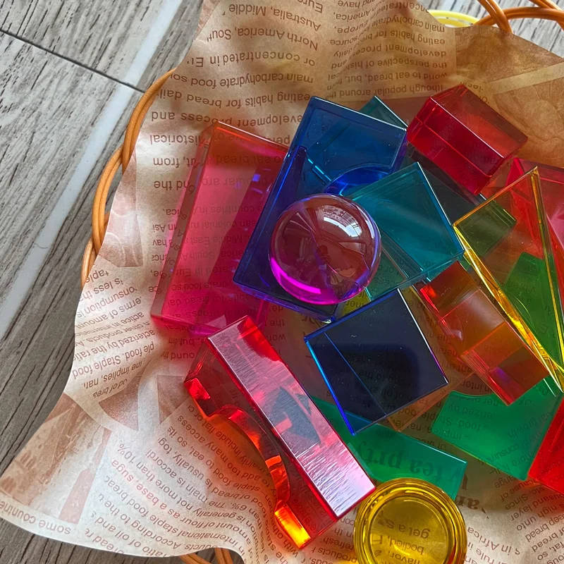 TickiT Crystal Acrylic Block Set - 25 Piece Light & Shape Exploration Toys