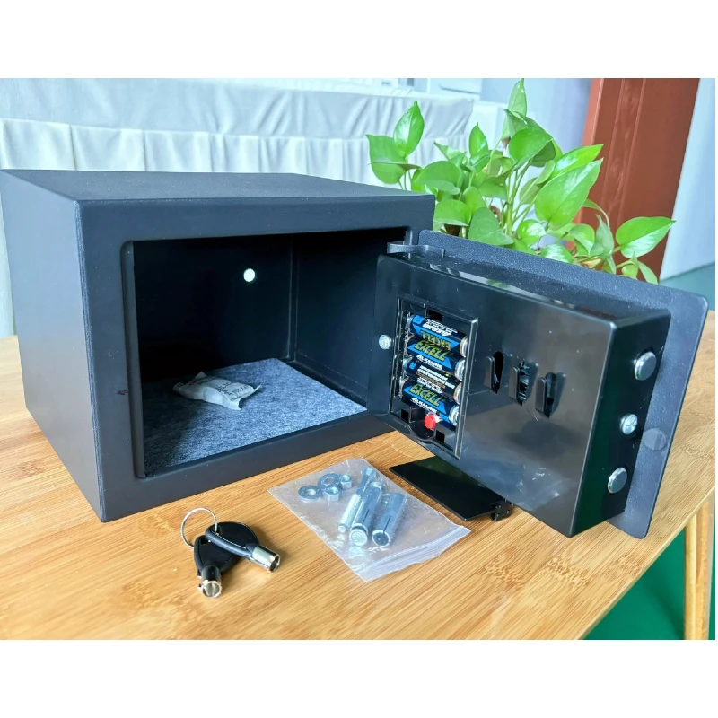 Portable Mini Biometric & Digital PIN Code Access Safe Key Small Key Cash Money Security Box for Home Hotel Office Use