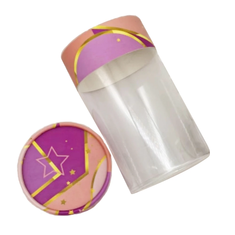 Custom Printing Paper Tube Box Clear Plastic Window Cylinder Packaging Container Tube Box