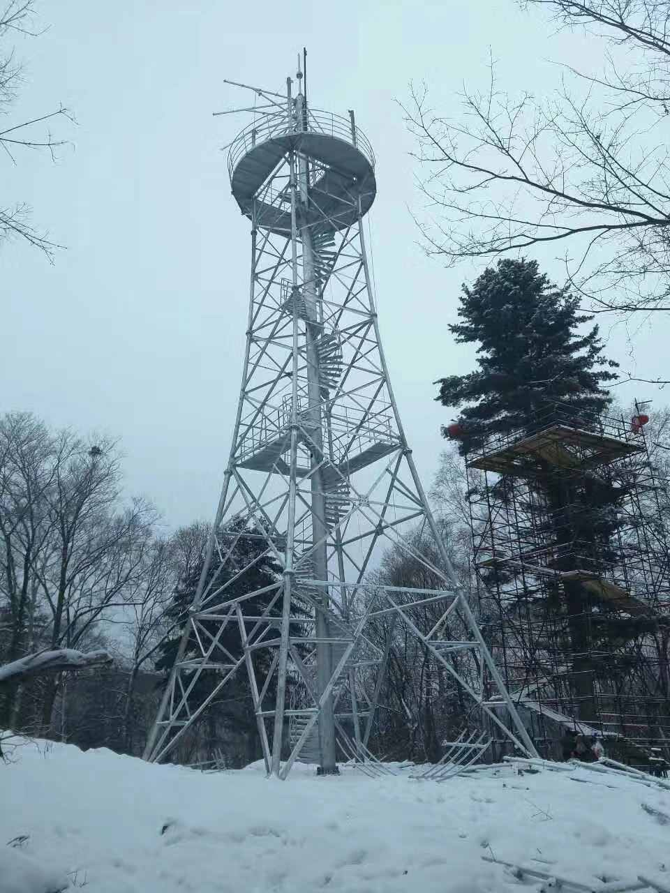 Multi-Purpose Telecom Tower Antenna Watch Platform Support Galvanized Steel for Rural Areas Observation Durable Weatherproof factory