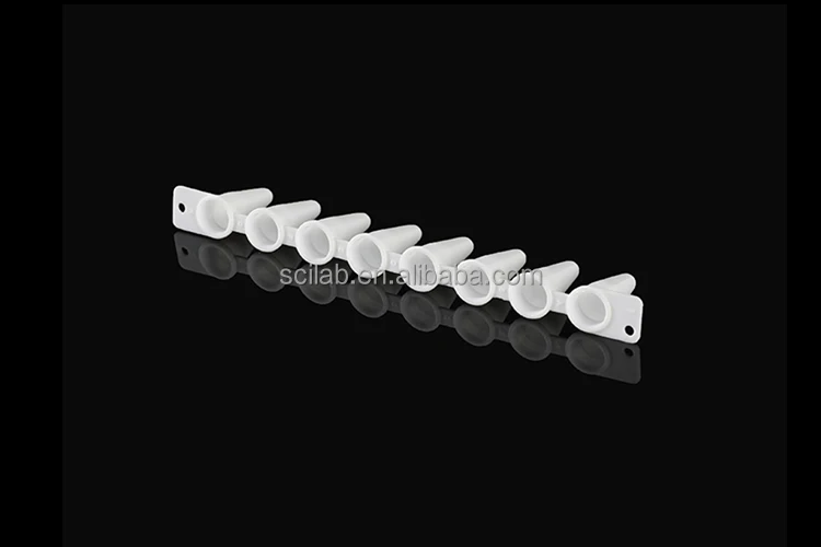 Low Profile White 8-strip Separate Flat Cap PCR PP Tube Strips OEM 0 ...