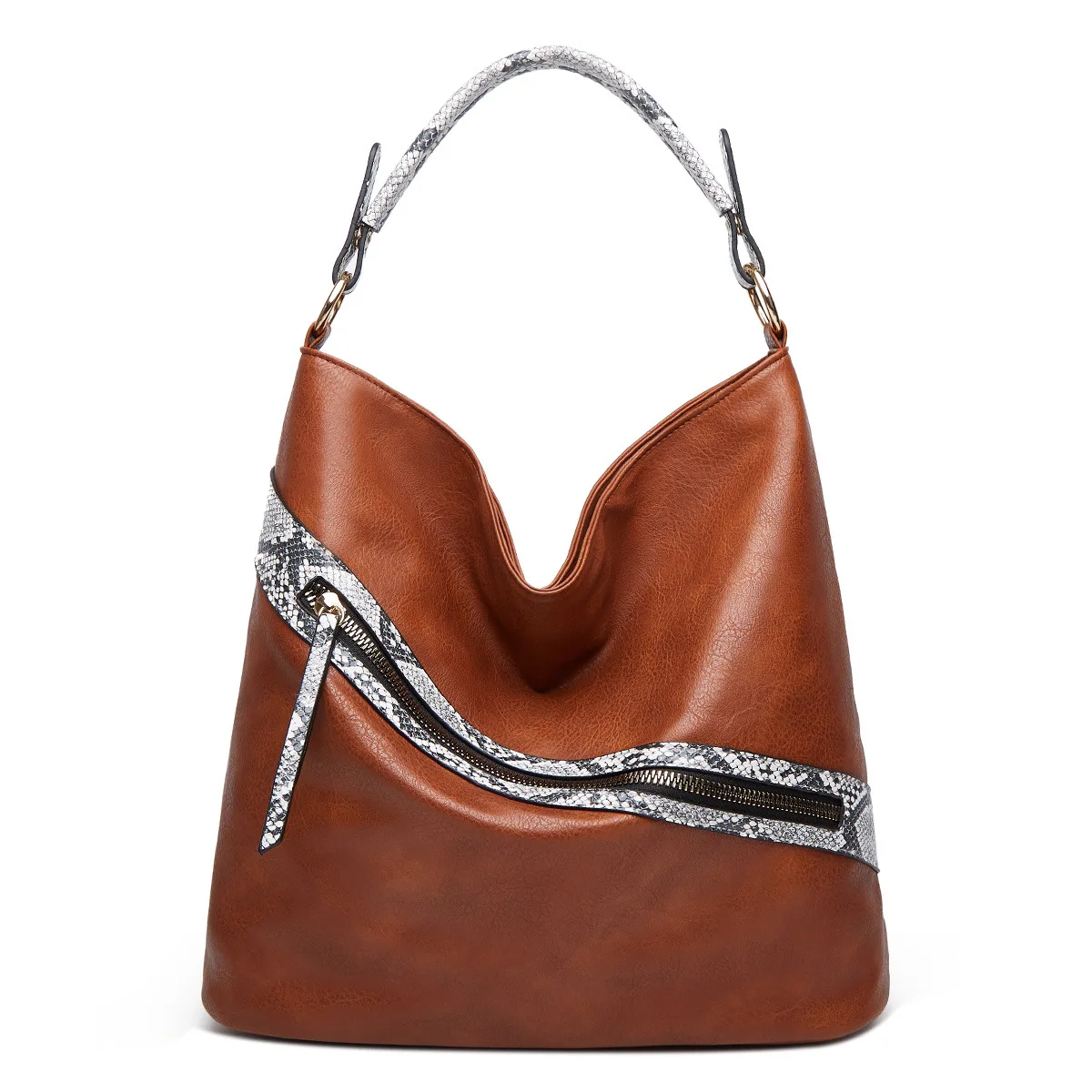 Bolso de mano de gran capacidad para mujer, bolsa hobo de piel