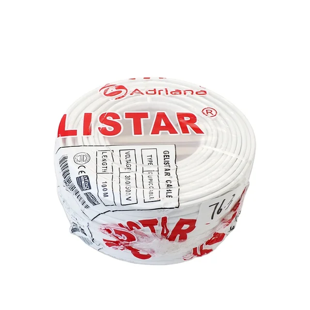 GELISTAR Cheap Price 2*2.5 Flexible Wire White Color Electric Cable Power Cable Wire