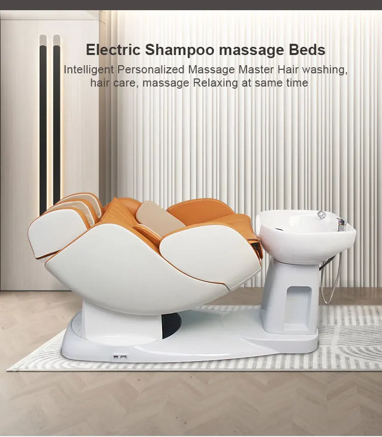 Professional Modern Luxury Beauty Hair Salon Furniture Backwash Bed Electric Full Body Shiatsu