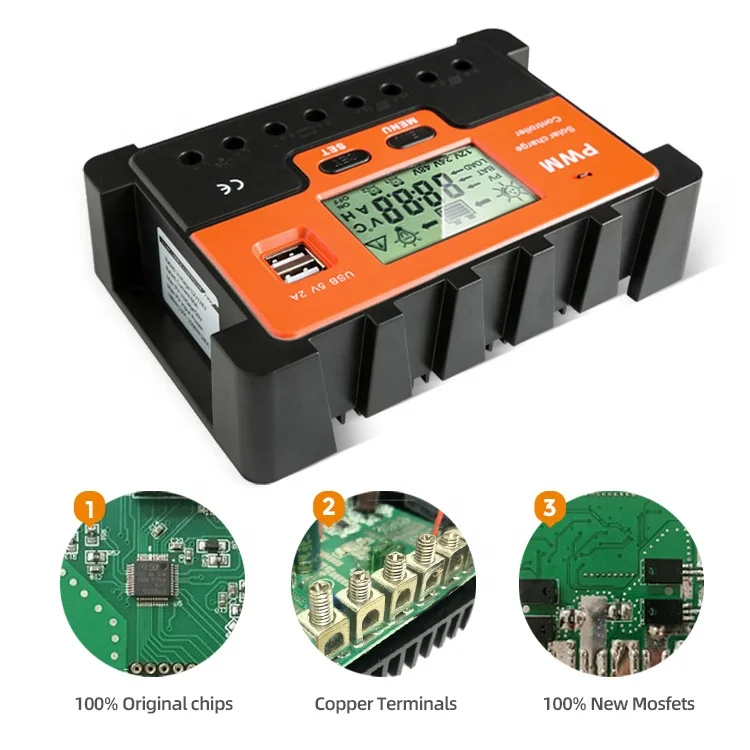 Custom logo Dual Pv Input Smart Energy Regulator Pwm 12v 20a Solar Charge Controller