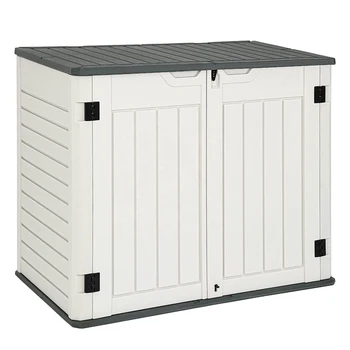 Outdoor Storage Shed Weather Resistance/Thickened Resin Outdoor Storage Cabinet/200 Gallon Horizontal Storage Shed for Garden
