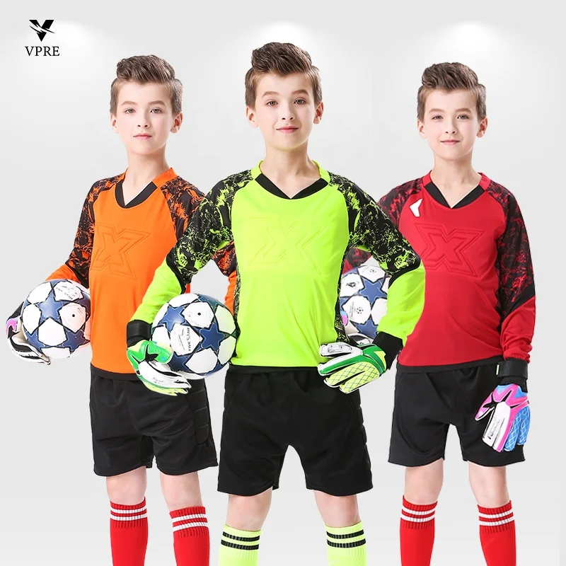 Camiseta de portero de fútbol para niños, uniforme de portero de