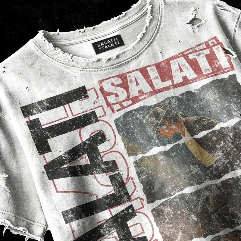 Custom 100% Cotton Cropped Tee Raw Hem Drop Shoulder DTG Printing Rhinestone Acid Wash Sun Faded Distressed Crop T Shirt gallery 5