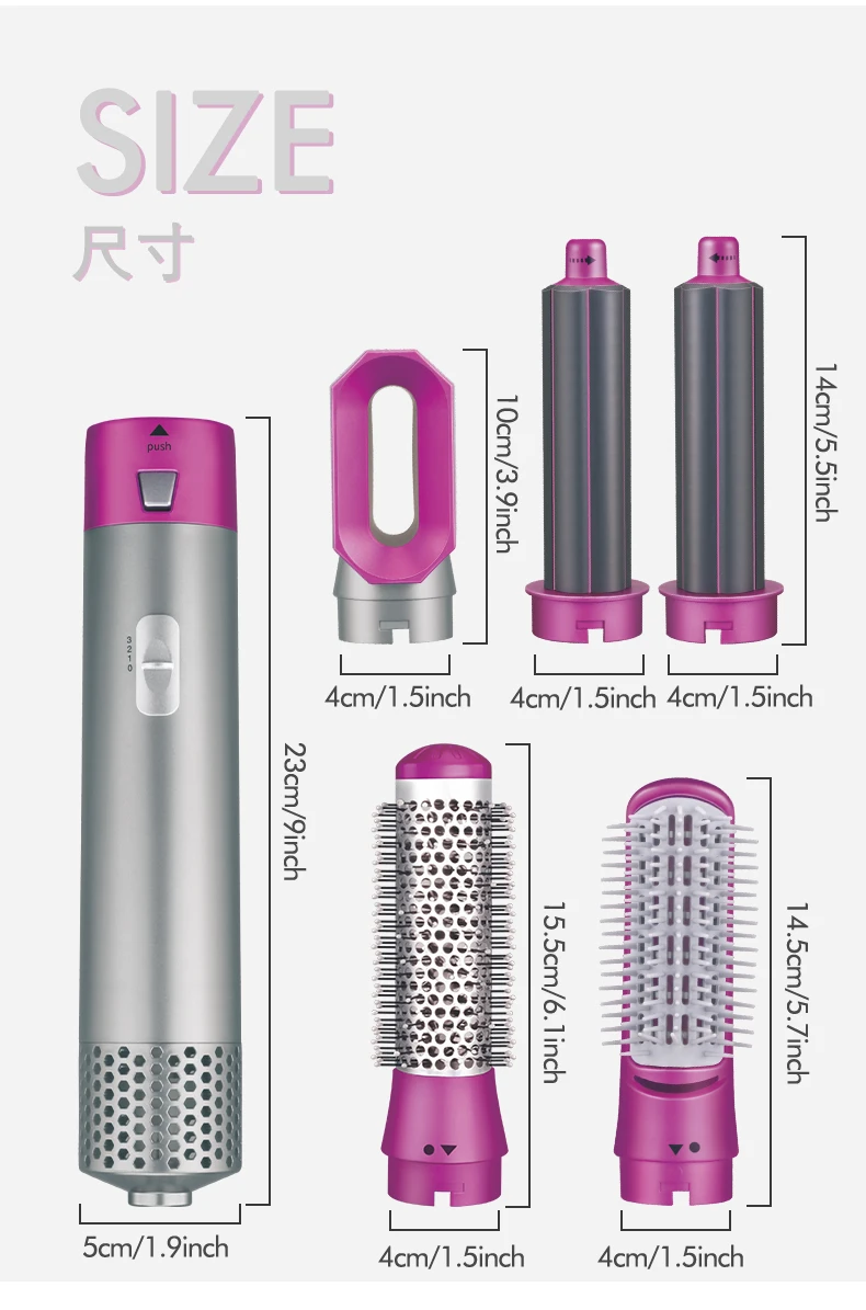 ENZO 5 In 1 Electric Styling Multifunction Negative Ion Hair