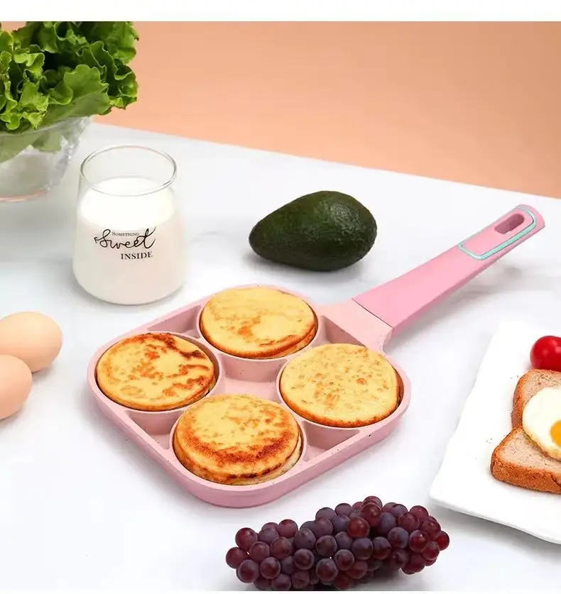WUCHT]Maifan Stone 4 Hole Non-Stick Fry Pan Egg Pan Star Egg Heart Egg Granite Coating Aluminum Omelet Pan 4 Holes | Https