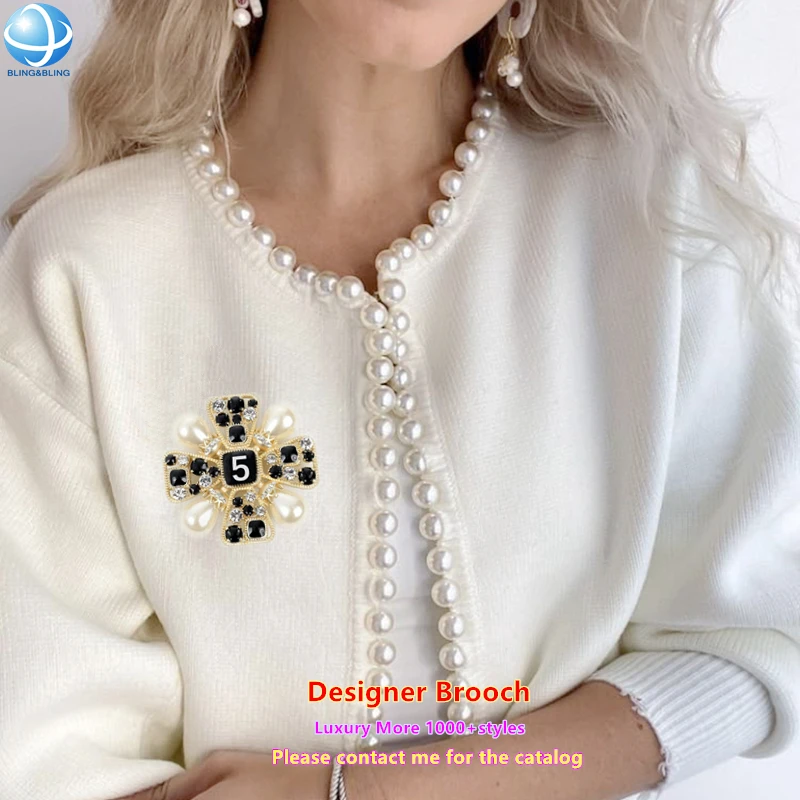 Incredibly Beautiful Number Brooches Fashion CC Inspired Jewelry Pins  Large Brand Style Designer Corsage Pin
