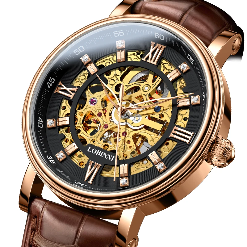 Montre Automatique Squelette Bosce - Boîtier 40mm Acier - Mouvement 21 Pierres - Neuf Avec étiquettes