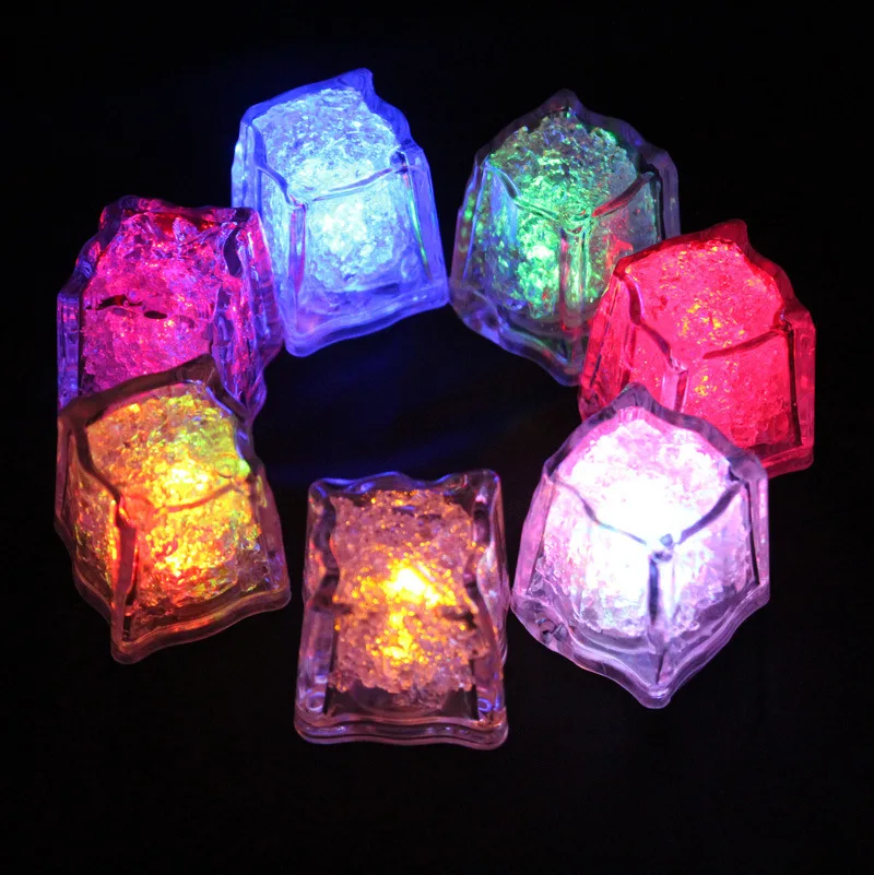 Multi Color Led Glow Ice Cube Fast Slow Flashing Led Light up Ice Cube Led Ice Cubes for Drinks Bar Party Wedding Decorations