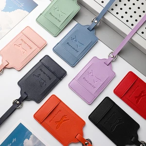 Custom Luggage Tag PU Leather Luggage Tags Privacy Protection Travel Bag Labels Suitcase Tags