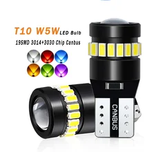 G-View T10 Canbus LED for Car Dome Map Courtesy License Plate Light 12V 18SMD 3014+3030 Multi Color Error Free 194 Bulb