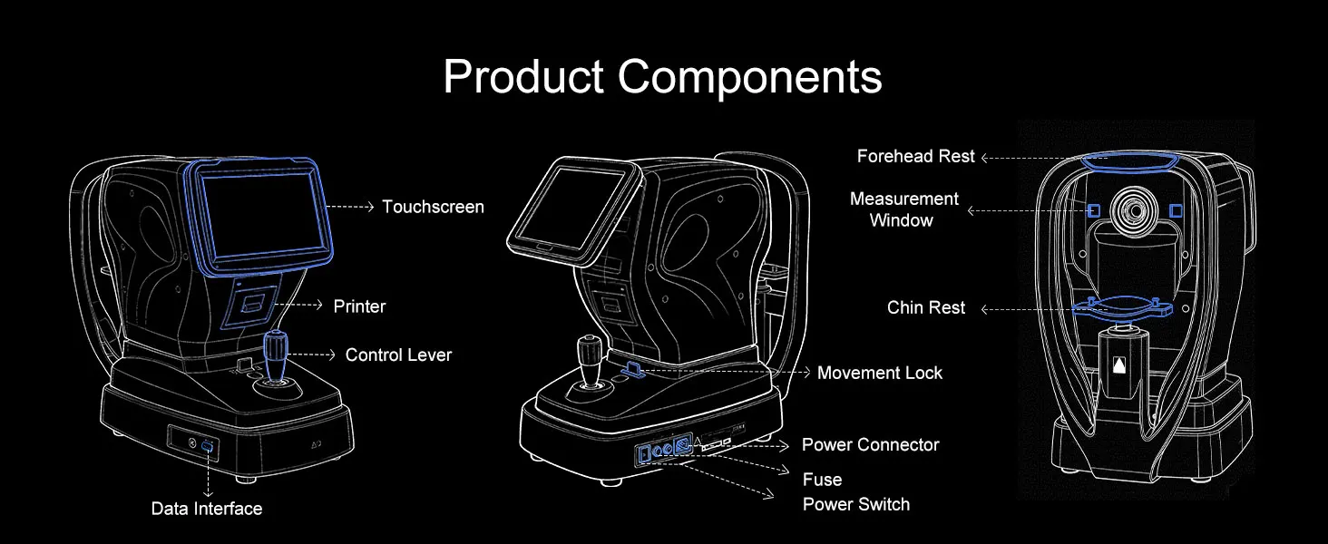 FA‑8000K Automatic Refractometer with Keratometer CE Approved Optometry Eye Test Machine