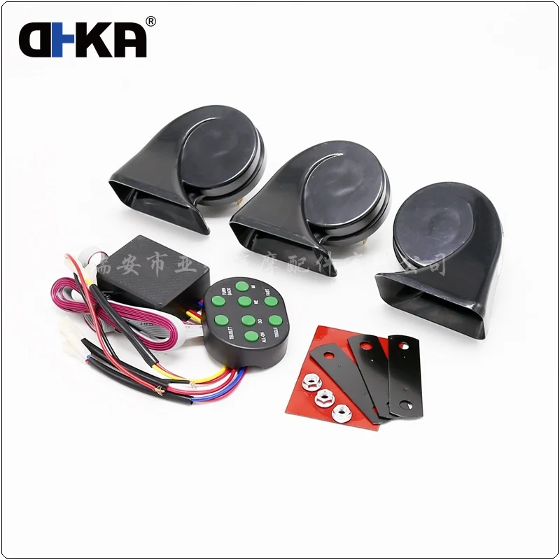 56 Musical Electronic Horn Controller With 2PCS Car Horn Loud Sound Horn 56 Tone Horn Controller For Motor Boat Truck 12V Custom