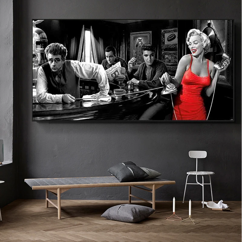 FRAMED Photo Canvas Prints Poster Marilyn Monroe Canvas Wall Art For Home Decor 