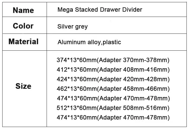 No Punching Required Expandable Plastic and Metal Storage Drawers Kitchen Drawer Dividers for Tableware Sundries Use