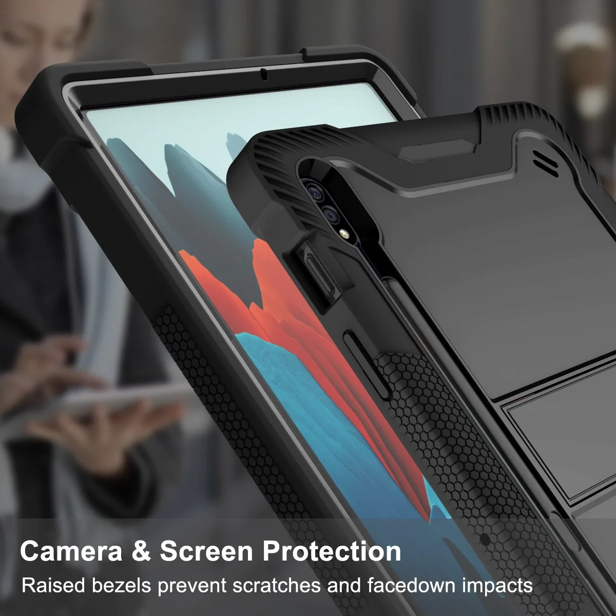 product laudtec shockproof tablet cases folding holder pencil slot case 3 layers multi functional cover for samsung tab s11 a11 pbk335-5