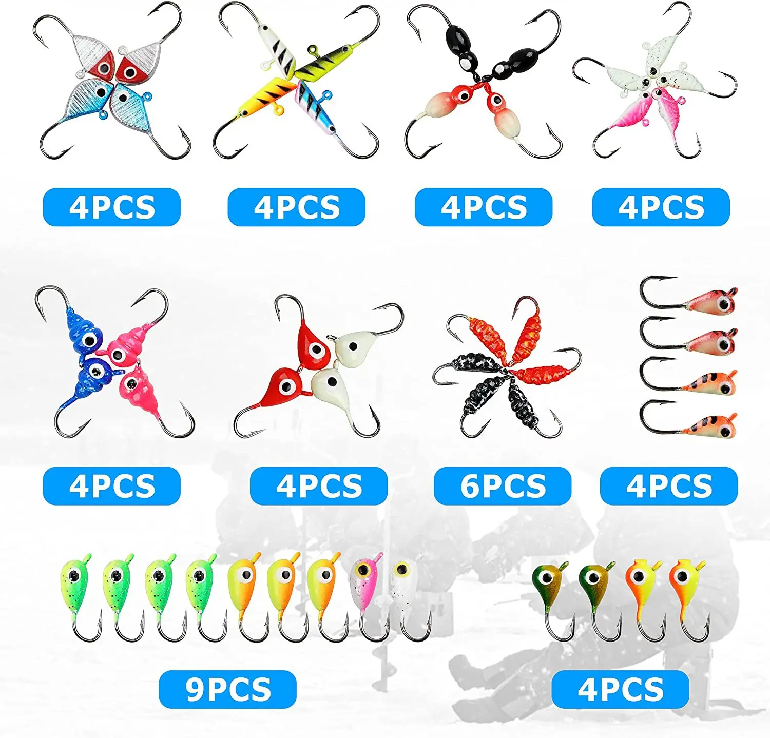 Top Right Fh9015 Ice Fishing Kit Ice Fishing Jig Mini Lead Jig Head