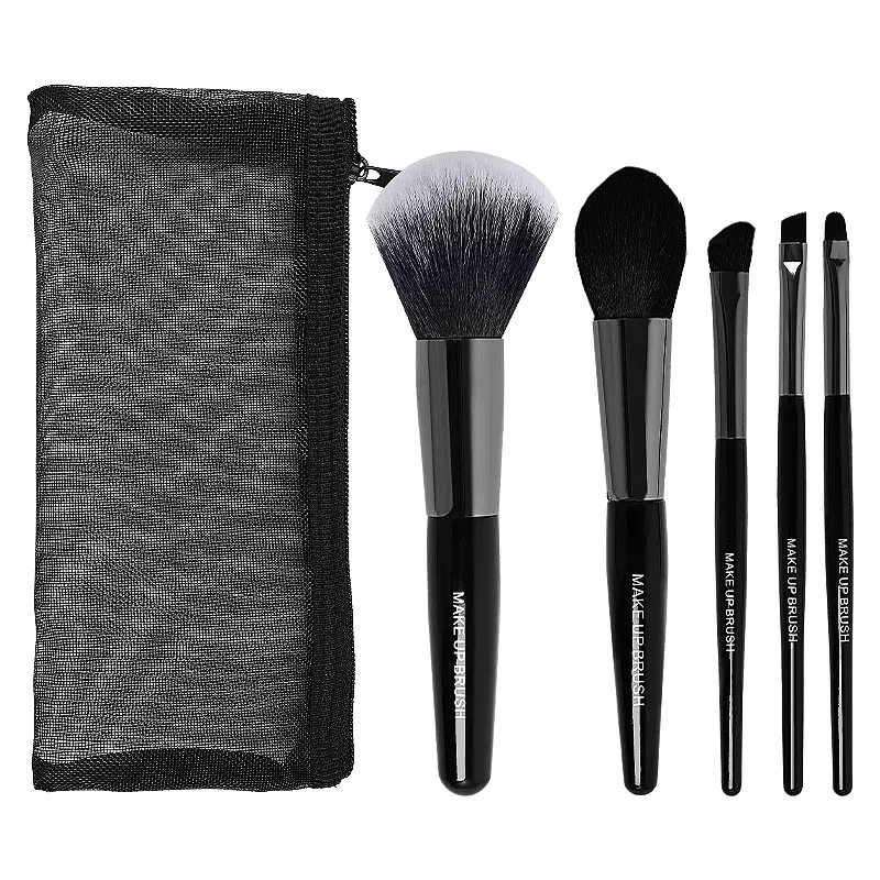 Professional 5Pcs Black Flat Makeup Brush Set High Quality Foundation Eyeshadow Blush Concealer with Bag H3eb8296d741d42bda4d4391673cf8e32A