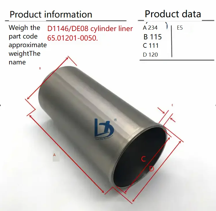 Excavator DB58 D1146 DE08 DE12 D2360 P126TI P158LE D2366 Engine Overhaul Kit D1146 Bushing Kit Piston Kit for Doosan Engines