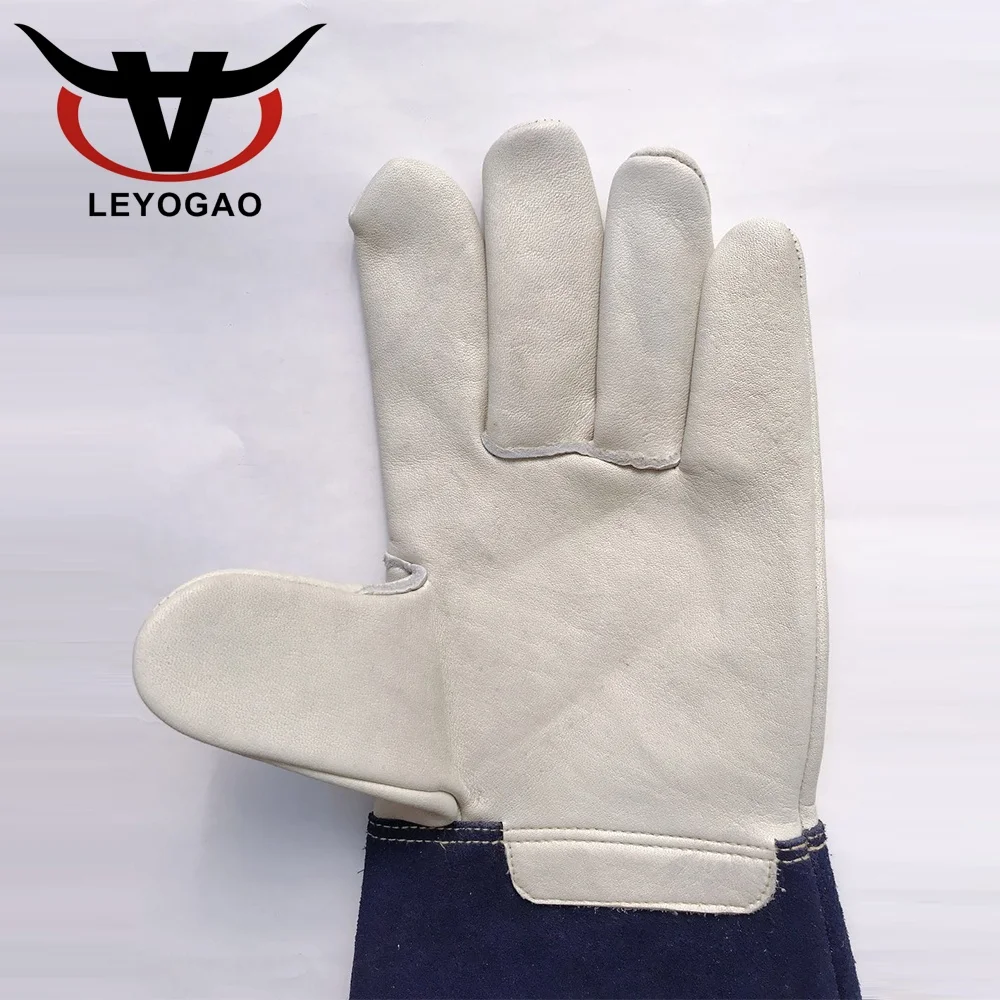 Хорошее качество защита Сварочная работа полностью ладонная спилка кожаные водонепроницаемые перчатки для сварки tig
