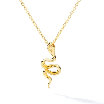 2020 New Design High Quality Trendy Stainless Steel Snake Shape Pendant Chain Necklaces Jewelry For Women