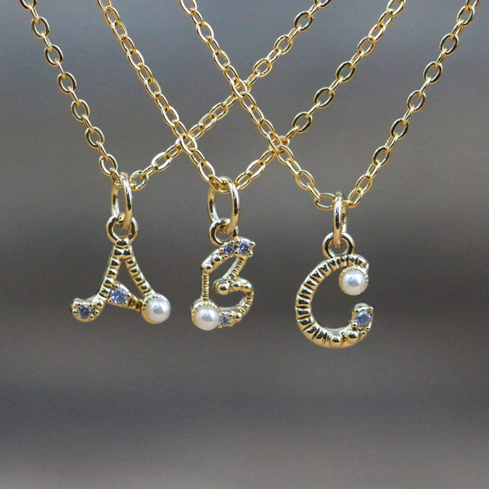 Greek Alphabet Letter Pendant Necklace 