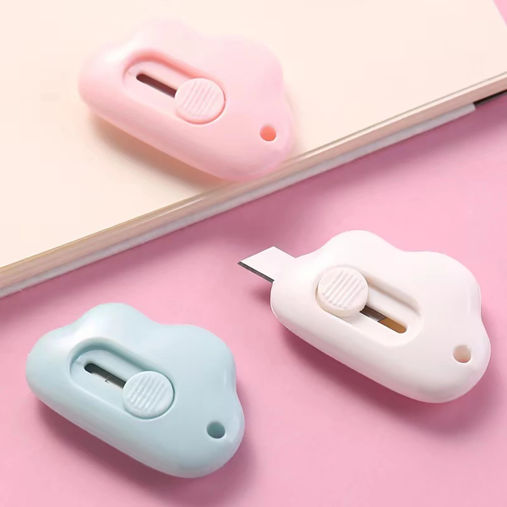 Cloud Shape Knife Mini Box Cutter Utility Safety Keychain Knife Cutter