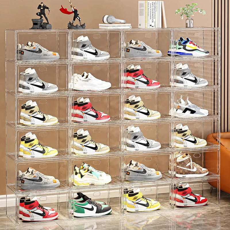 Plastic Sneaker Box - Custom Drop Front Stackable Clear Storage