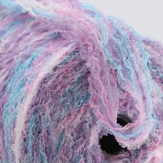 100% Polyester Fancy Yarn 1/3NM Pressed Mesh Segment Dyed for Sewing Embroidery Weaving for Knitted Sweaters