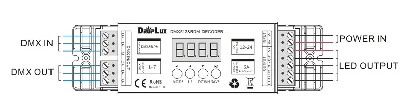 4CH 4 in 1 PWM Adjustable DMX RDM Led Dmx Decoder RGB Controller DMX512 Decoder RGBW
