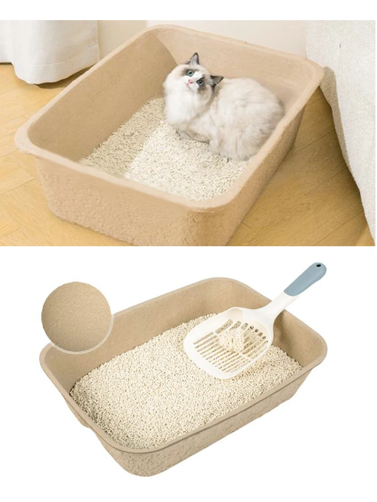 Cardboard Paper Fiber Disposable Cat Litter Box Cat Litter Basin Litter