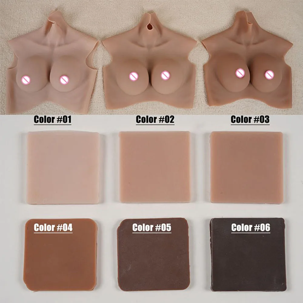 URCHOICE Realistic Silicone Breast Form Fake Artificial Boobs With Vaginal Pants for Crossdresser Shemale Transgender Drag Queen