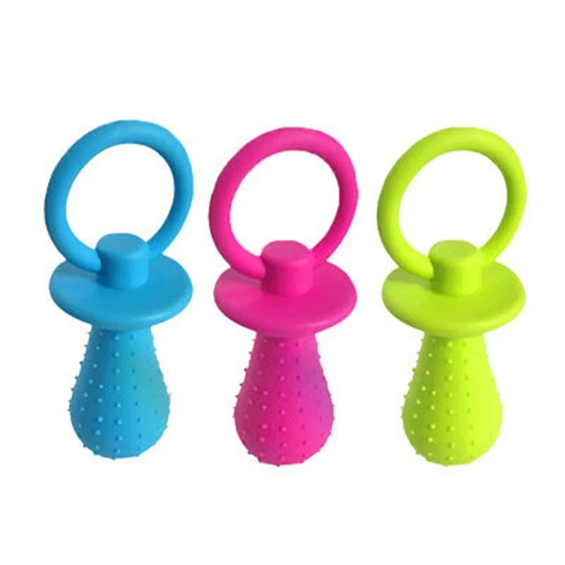 Safe Pet Chewing Toys Rubber Pacifier Bite-resistant Teeth Cleaning Puppy  Toys Interactive Pet Toys with Bell Dog Supplies